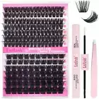 Lash Extension DIY Kit Volume Fluffy Lash Clusters D Curl Cluster Lashes with La