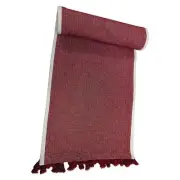 New! Threshold Red Woven Table Runner w/ Tassels 14 X 72 Cotton