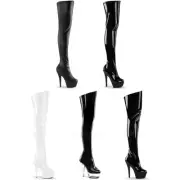 Pleaser Side Zipper Thigh High Platform Stiletto Heel Boots Adult Women Kiss30Xx