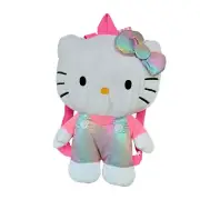Sanrio Hello Kitty Kawaii Iridescent Plush Soft Backpack NWT 13”