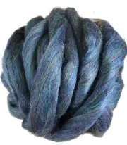 9 oz Blue Wool Roving for Spinning into Yarn and Wet or Needle Felting.