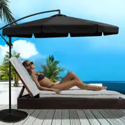 InstaHut 3m Outdoor Umbrella Cantilever Garden Beach Patio Black