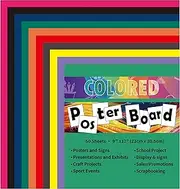 pmybupo 50 Pcs 9x12 Poster Board 10 Assorted Color Blank Graphic Display Boar, Bright Color Cardstock School Project Poster Board Paper for Art and Craft Graphic Display Presentation Drawing