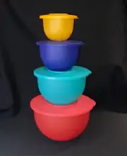 ✅ Brand New Tupperware Impressions Classic Bowls Set Of Four~Multicolor