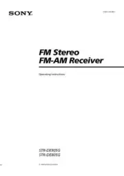 Sony STR-DE805G Amplifier / Receiver Owners Instruction Manual