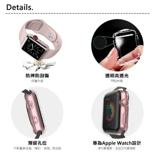 Apple Watch 錶殼 全透明軟殼 S8 7 6 5 4 SE 保護套 保護殼 透明殼 軟殼 錶框 iwatch