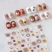 Padoma - Bear Nail Art Stickers Aha-018 - Animal - One Size