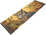 PDZRMY Sunflower Vintage Owl Washable Runner Rug 2’ x 6’ Non-Slip Kitchen Runner Rug for Hallways Entryway Bedroom Living Room Floor Carpet Runner- Soft Thin Mat for Family Pet
