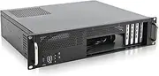 RackChoice 2U Server Chassis Short Depth 14.17" Front I/O with 2 x 3.5“ (int.) mATX M/B,Support ATX PSU with Either top or Side Cooling