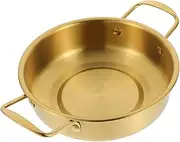 MOLUCKFU Stainless Steel Double Handle Cooking Pot Hot Pot Wok for Home Kitchen Restaurant Use Easy to Clean for Seafood Noodles and Snacks