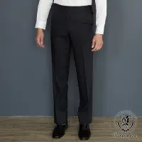 在飛比找Yahoo奇摩購物中心優惠-BARONECE 紳士風範純羊毛平面西褲_藍黑(515102