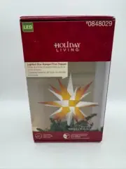 Holiday Living Lighted Star Hanger/Tree Topper New In Box