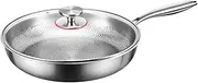 Non Stick Pan,Egg Pan with Lid | Nonstick Pot, Titanium Hammered Skillet, Multi-Functional Cookware for Induction Cooktop Kitchen Use