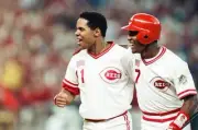 Barry Larkin and Mariano Duncan Cincinnati Reds celebrate 1990 Worl- Old Photo