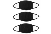 3pcs Washable Protective Reusable Cotton Anti Dust Black Mouth Half Face Mask