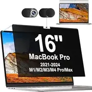 Privacy Screen Filter for MacBook Pro 16 Inch (2021-2024, M1, M2, M3,M4) -A2485/A2780, Magnetic Removable Matte Anti Blue Light Glare Filter 16inch Privacy Screen Protector for Mac Pro 16.2" Laptop