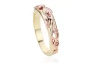 Welsh Clogau 9carat 9k Yellow & Rose Gold Tree Of Life Ring Size UK-O US-7