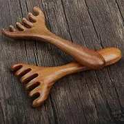 2pieces Scalp Massager Comb | Sandalwood Deer Antlers Comb | Head Massager Scalp | Wooden Hair | Functional Head Scratcher For Hair Growth & Stress Relief