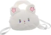[WRITWAA] Little Girl's Plush Purse Fashionable Kids Crossbody Bag Rabbit Shape Handbag Soft Plush Great for School and Play