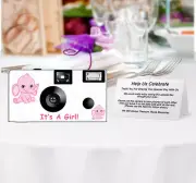 5 Elephant in Pink, Single Use Disposable Cameras, Baby Shower cameras (F510923)