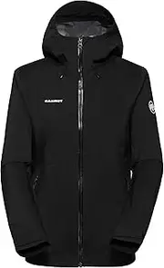 [Mammut] Women's Outdoor Hooded Jacket Women's Hardshell Jacket, Black.L, Large