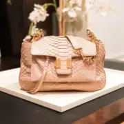 NEW $4150 CHLOE AMELIA SMALL BISCOTTI BEIGE PYTHON LEATHER SHOULDER BAG