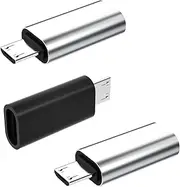 Lightning Adapter Micro USB Jack (3 Pack) Lightning Female Micro USB Male Connector Converter Cable Accessories Compatible with Samsung Galaxy S7 Active S7 Edge S6 Edge + A02s A11 A7