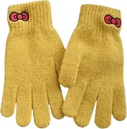 [JINZIJINYU] Knitted Touch Screen Gloves Bowknot Gloves Women Winter Outdoor Plush Running Cycling Gloves