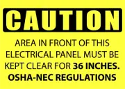 Caution Osha-Nec Regulations | Laminated Vinyl Decal Sticker Label