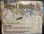 Vtg NIP Cannon Royal Family Floral Featherlite Full Flat Sheet IRREGULAR