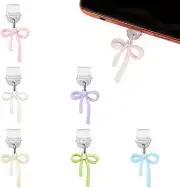 6 Pcs Cute Butterfly Dust Plug Charms Bow for Kindle Type C Charging Port