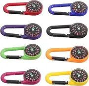 Multi-Function Carabiner Compass Compact Lightweight Buckle for Keychain Backpack Camping