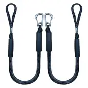 4 Feet Bungee Dock Line Mooring Rope 2-Pack for Docking with Stainless Steel ...