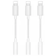 3Pcs 3.5Mm Jack Aux Headphone Audio Adapter Cable For Iphone 7 Plus / 6S White Cables & Adapters
