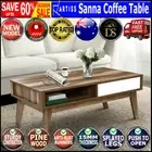 Artiss Coffee Table Storage Tables 2 Drawers Shelf Scandinavian Wooden White