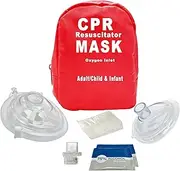 ELYSAID Adult & Infant CPR Mask Combo First Aid Kit with 2 Valves with 1 Pair of PVC Gloves