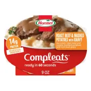 HORMEL COMPLEATS Roast Beef & Mashed Potatoes With Gravy Microwave Tray, 9 Ou...