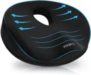 SAHEYER Donut Pillow for Tailbone Pain Relief and 18.1x14.9x3.9 inch, Black