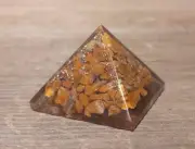 SMALL (25-30mm) YELLOW JASPER ORGONE GEMSTONE PYRAMID ORGONITE