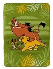 Disney's Classic Lion King HUGE Twin Blanket Throw 62" x 90" Simba Timon Pumbaa