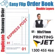 50x Duplicate Takeaway Restaurant Docket Order Book 90x171mm [RD132]
