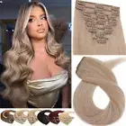 CLEARANCE Clip in Russian Hair Extensions 100% Remy Human Hair Weft Full Head AU