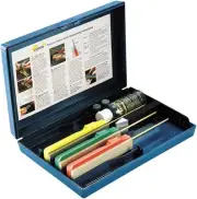 Gatco Edgemate 3-Stone Knife Sharpening System with Clamp, for Kitchen, Utility,