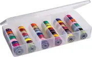 8156AB Large Bobbin Box, Sewing Bobbin Organizer, [1] Plastic Storage Case, Clea