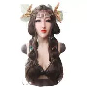 Silicone Breast Forms Breastplate With Full Head Face Mask For Crossdresser