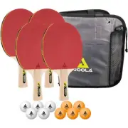 Family Premium Table Tennis Bundle Set - 4 Regulation Ping Pong Paddles, 10 T...