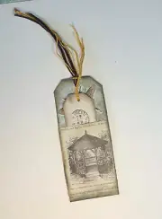Junk Journal Ephemera HANDMADE DOUBLE TAG WITH POCKET WITH VINTAGE ELEMENTS #2