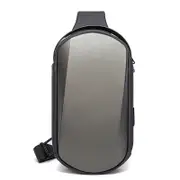 Nevenka Outdoor Crossbody Sling Bags with USB Port for Womens Mens-Grey