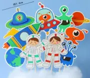 10pcs Rocket cake topper Astronaut cake topper aliens cupcake toppers