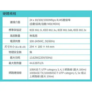 TPLINK TL-SG1024D 24埠 SG1024D Gigabit 桌上型交換器 switch HUB 交換器